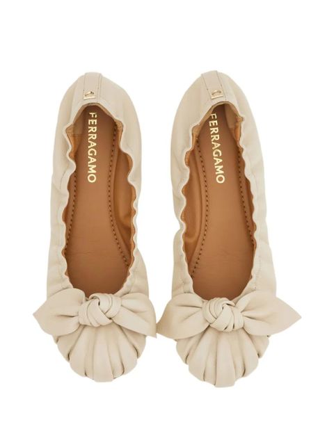 Ferragamo bow-detailing ballet flat - Neutrals