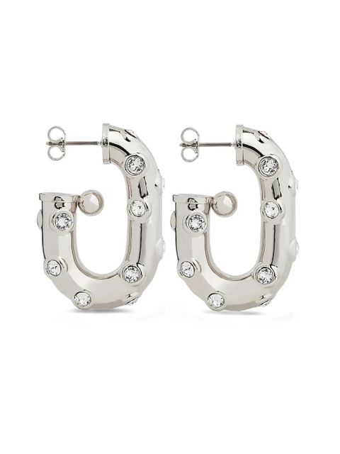 Rabanne XL Link rhinestones-embellished earrings - Silver