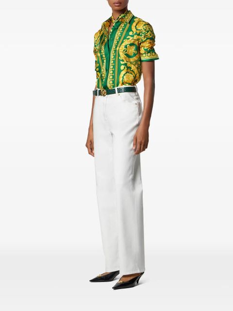 Versace barocco-print silk shirt - Green - zdjęcie produktu nr 2