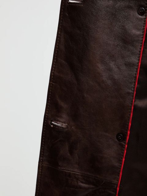 MAX&Co. płaszcz skórzany kolor brązowy 2526476013200