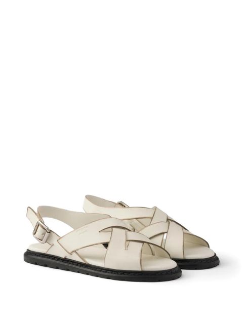 Prada antiqued leather sandals - Neutrals - zdjęcie produktu nr 2