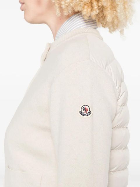 Moncler patch-logo button-fastening cardigan - Neutrals