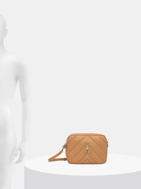 Patrizia Pepe torebka skórzana kolor beżowy