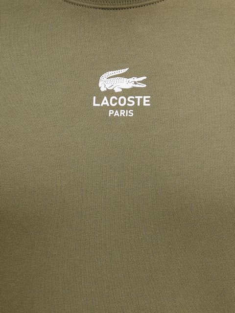 Lacoste bluza bawełniana kolor zielony z nadrukiem SH2736