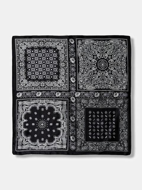 Answear.LAB apaszka jedwabna damska kolor czarny wzorzysta