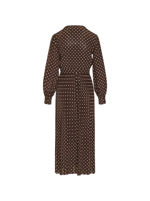 Valentino Garavani polka-dot tie-waist midi dress - Brown