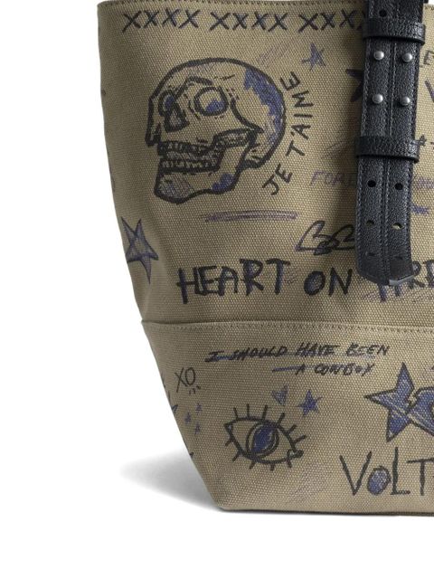 Zadig&Voltaire open-top printed tote bag - Neutrals