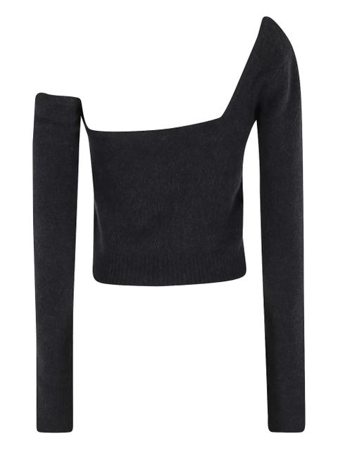 Blumarine one-shoulder embellished top - Black - zdjęcie produktu nr 2