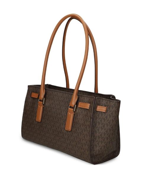 Michael Kors monogram logo-plaque tote bag - Brown