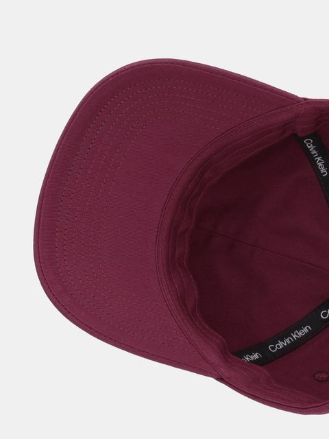 Calvin Klein Jeans czapka z daszkiem bawełniana kolor bordowy z nadrukiem LV04K5024G