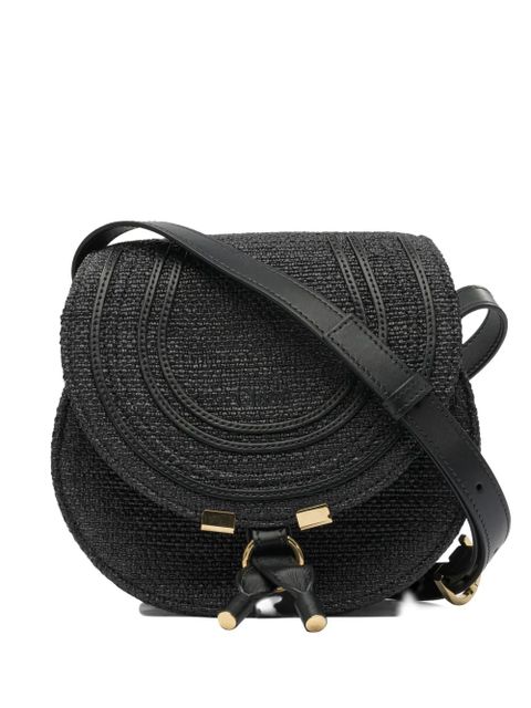 Chloé Marcie woven-detail flap shoulder bag - Black