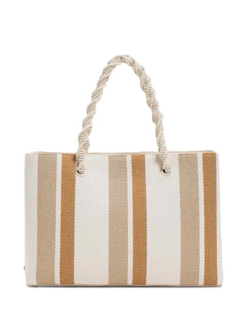 TWINSET striped twisted handle tote bag - Neutrals - zdjęcie produktu nr 2