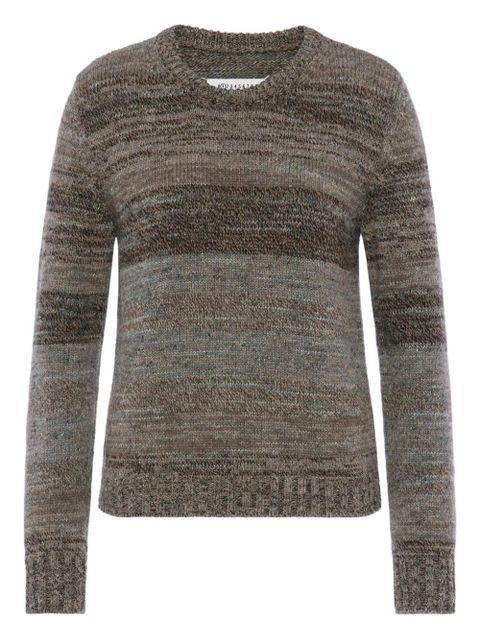 Maison Margiela striped crew-neck sweater - Brown - zdjęcie produktu nr 1