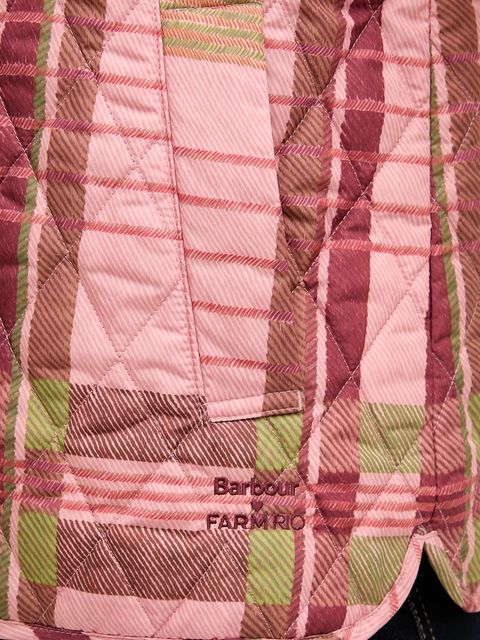 Barbour bezrękawnik x Farm Rio kolor różowy przejściowy LLI0024