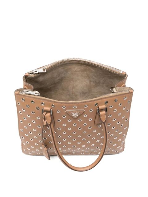 Prada Galleria eyelet-embellishment tote bag - Brown