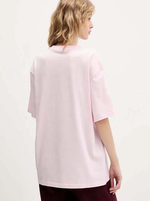 adidas t-shirt bawełniany House of Tiro damski kolor różowy KB7169 - zdjęcie produktu nr 2