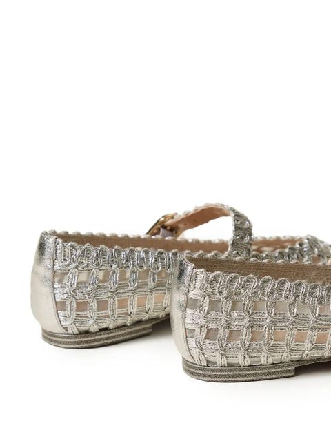TWINSET buckle-strap ballerinas - Silver