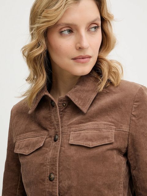 ZADIG&VOLTAIRE kurtka sztruksowa kolor brązowy przejściowa WWOW01703