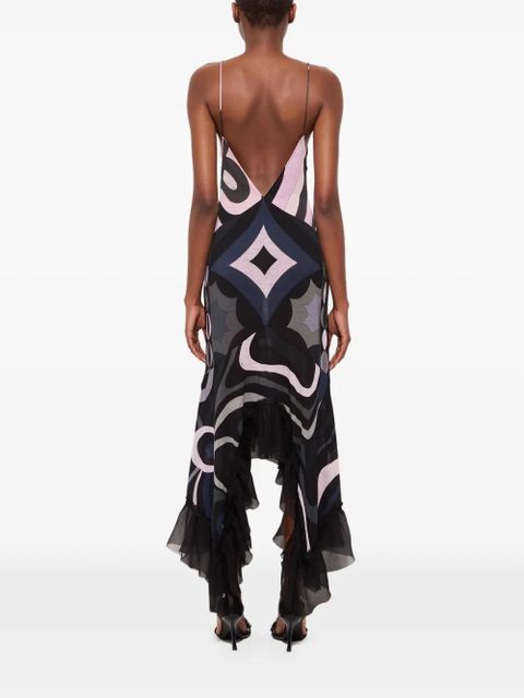 PUCCI iride-print V-neck dress - Black