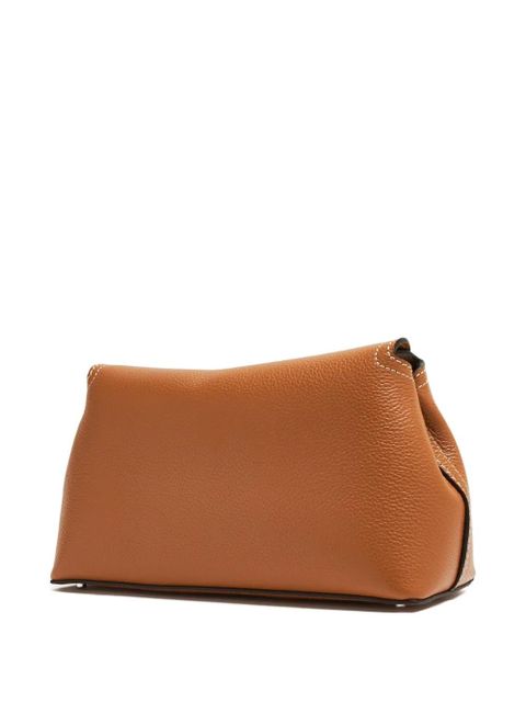 TOTEME T-Lock leather clutch bag - Brown