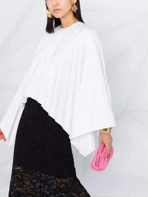 Valentino Garavani pleated bell-sleeves top - White