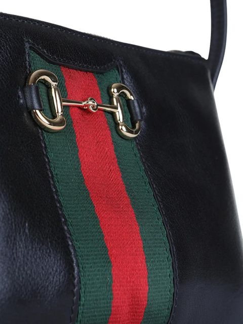 Gucci horsebit striped crossbody bag - Black