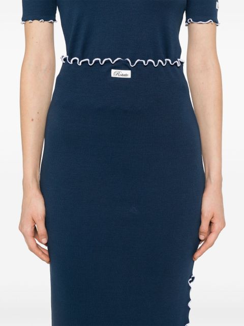 ROTATE BIRGER CHRISTENSEN ribbed midi skirt - Blue