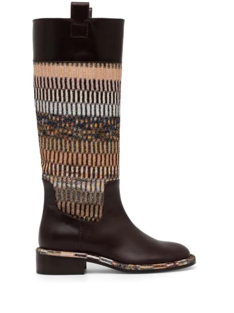 Missoni panelled knee-high boots - Brown - zdjęcie produktu nr 1