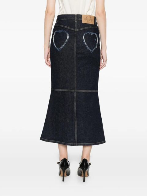 Moschino panelled flared skirt - Blue