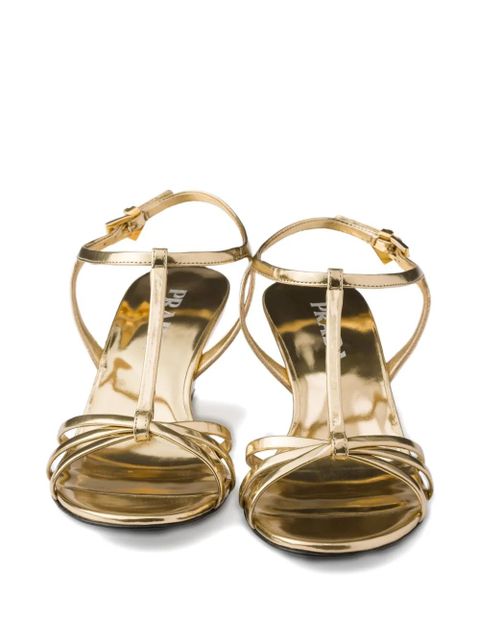 Prada metallic leather sandals - Gold