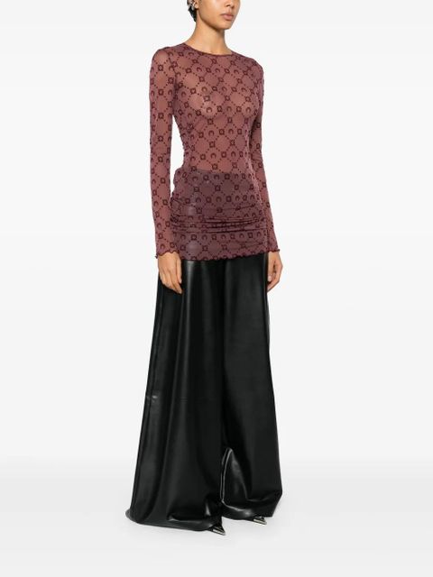 Marine Serre long-sleeve patterned mini dress - Purple