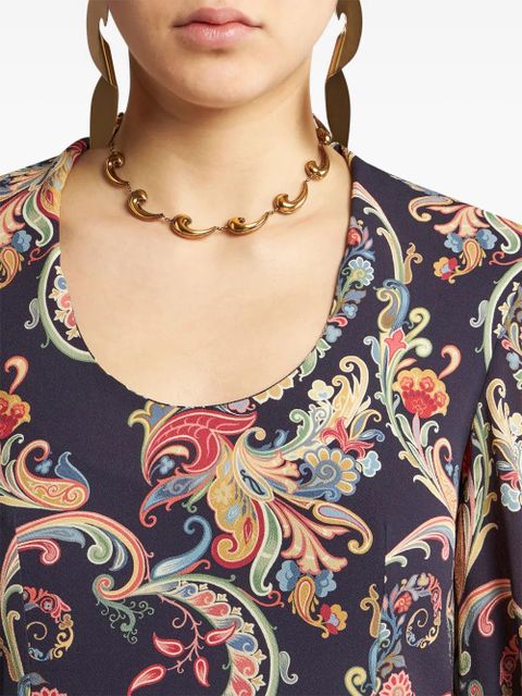 ETRO paisley-print midi dress - Blue