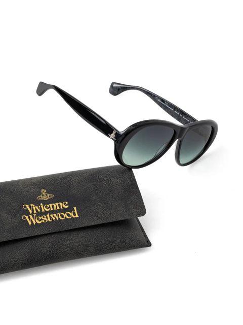 Vivienne Westwood orb-embellished round-frame sunglasses - Black - zdjęcie produktu nr 2