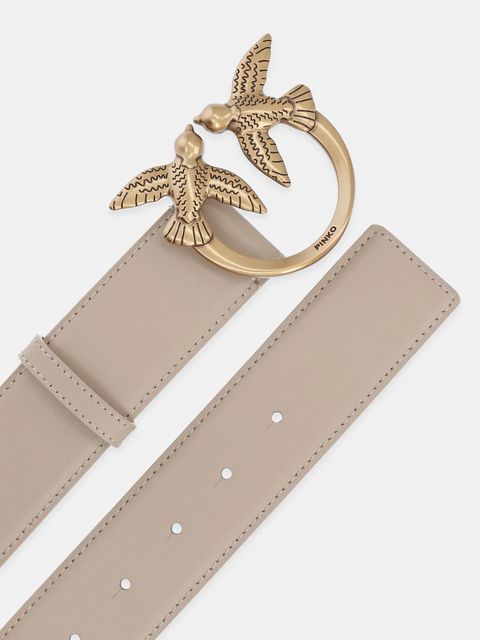 Pinko pasek skórzany damski kolor beżowy 100120 A0F1 - zdjęcie produktu nr 2