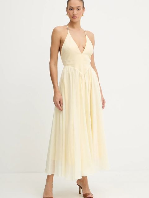 Bardot sukienka kolor żółty maxi rozkloszowana 59963DB - zdjęcie produktu nr 1