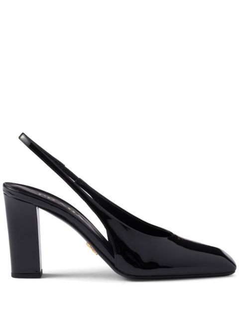 Prada 85mm leather slingback pumps - Black - zdjęcie produktu nr 1