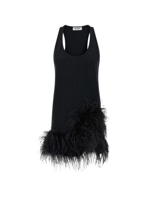 The Attico ribbed feather mini dress - Black - zdjęcie produktu nr 1