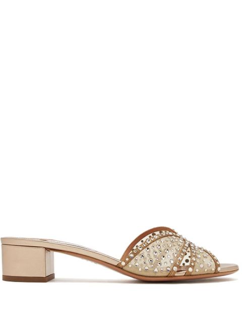 Aquazzura leather mules - Gold - zdjęcie produktu nr 1