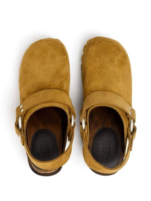 RE/DONE suede-leather mules - Brown