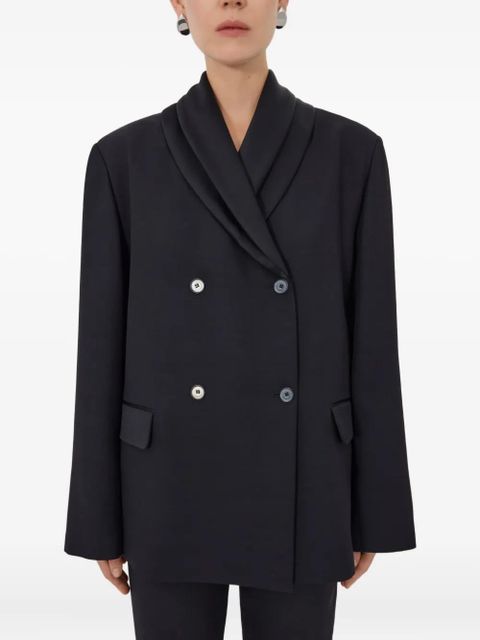 LouLou de Saison Jiha double-breasted shawl collar jacket - Black