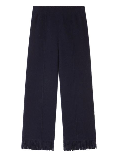 Alanui fringe-detail trousers - Blue - zdjęcie produktu nr 1