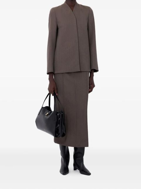 LouLou de Saison RASCA V-neck twill jacket - Brown - zdjęcie produktu nr 2