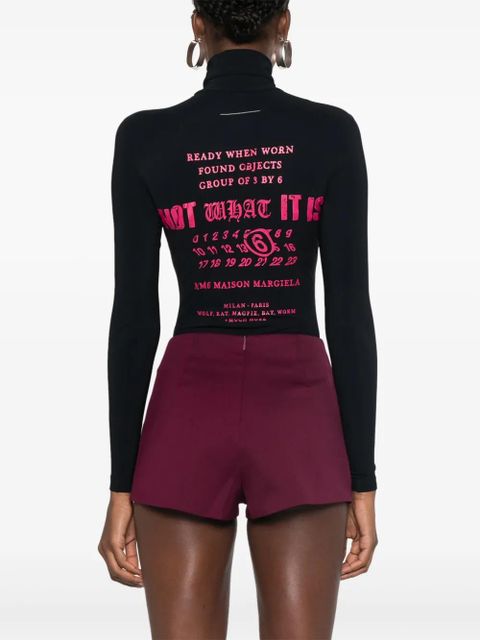 MM6 Maison Margiela numbers-motif bodysuit - Black