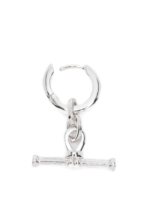 Missoma Ridge t-bar drop hoop earrings - Silver