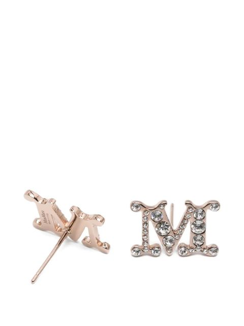 Max Mara embellished M-letter earrings - Pink
