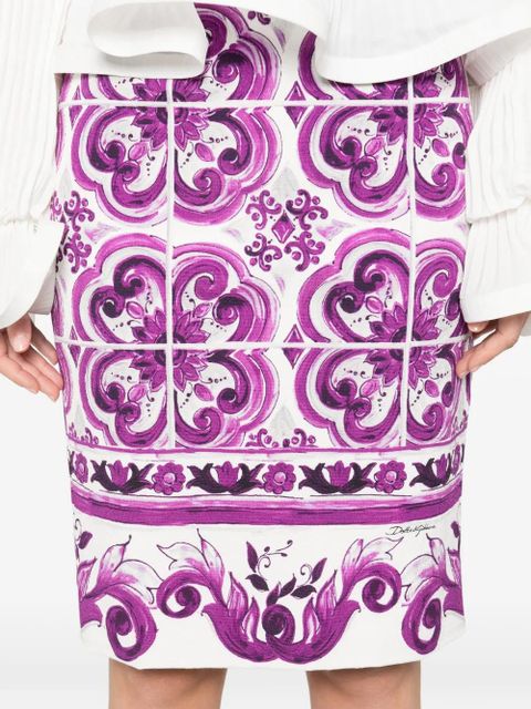 Dolce & Gabbana floral-pattern skirt - White