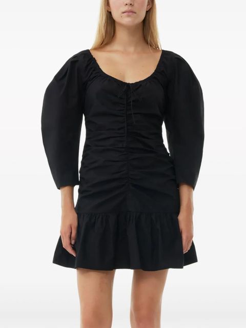 GANNI gathered U-neck minidress - Black - zdjęcie produktu nr 2