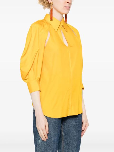 Chloé open-shoulder silk blouse - Yellow
