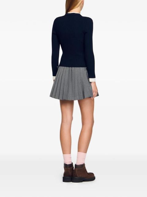 SANDRO long-sleeve ribbed T-shirt - Blue