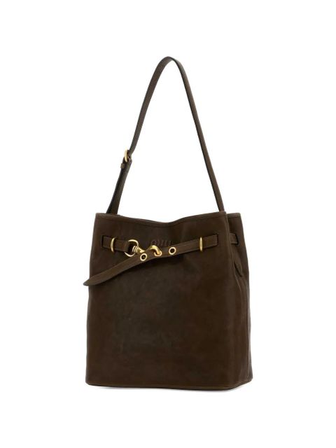 Miu Miu Aventure leather tote bag - Brown